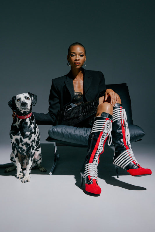 « Nacrée » — Bottes à talon stiletto, Rouge