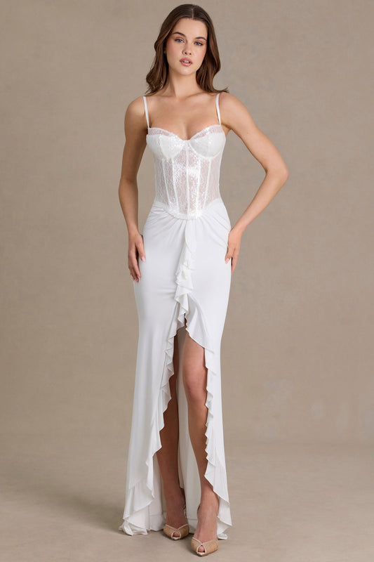 Robe longue Béatrice blanc neige