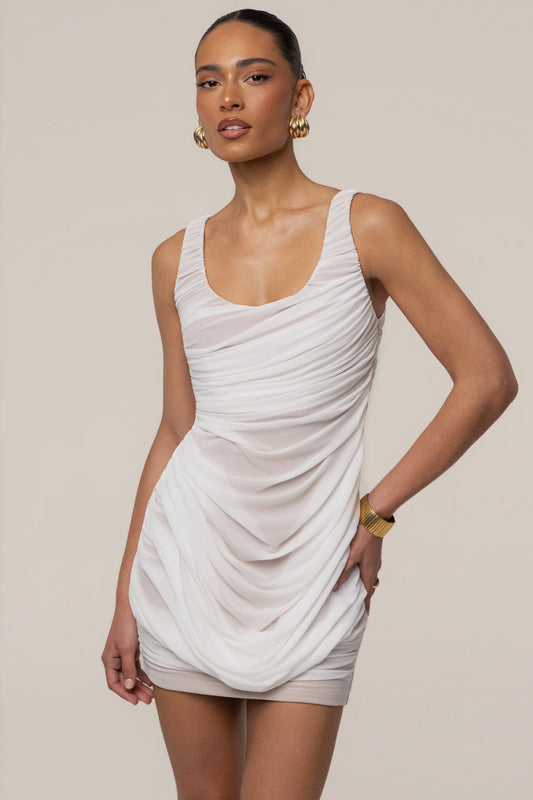 « Isla » — Robe Courte en Maille, Ivoire