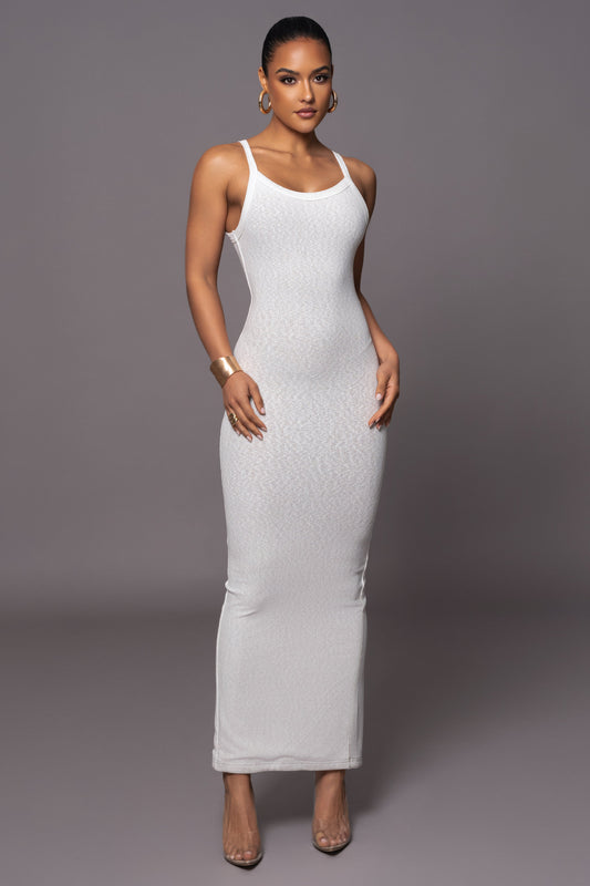 « Retour » — Robe Longue Ajustée, Ivoire