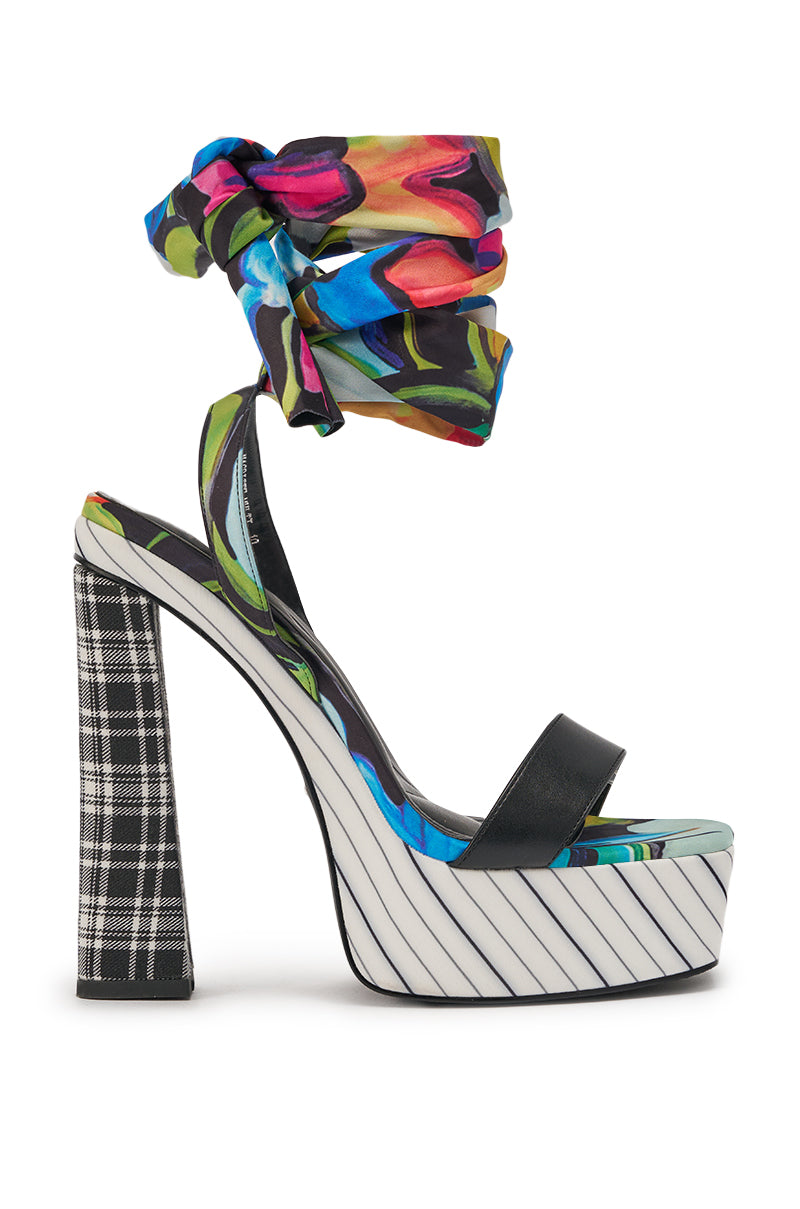 « Palette » — Sandales Chunky à Plateforme, Rayures Multicolores