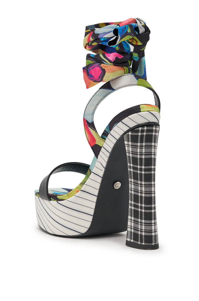 « Palette » — Sandales Chunky à Plateforme, Rayures Multicolores