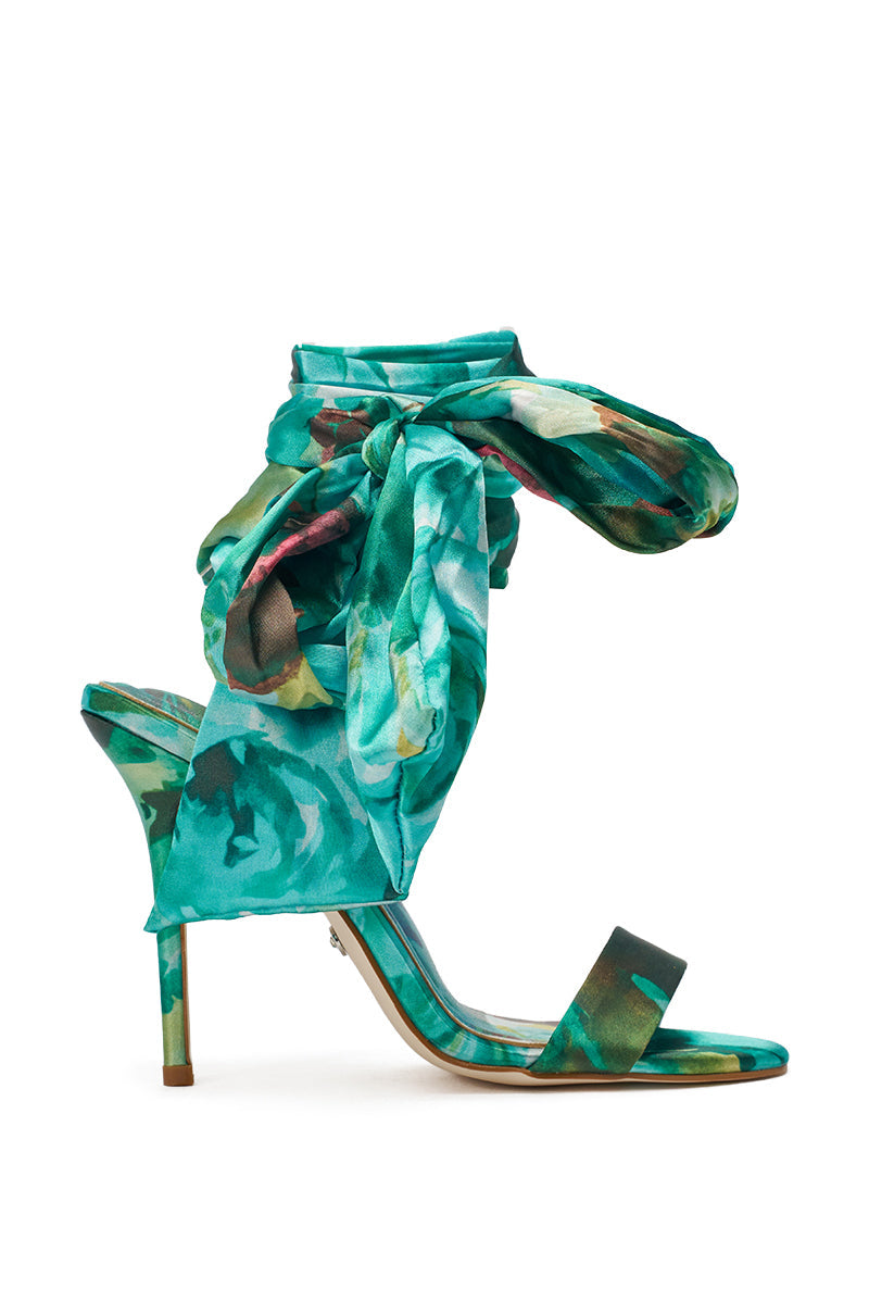 « Émeraude » — Sandales à Brides en Satin, Vert