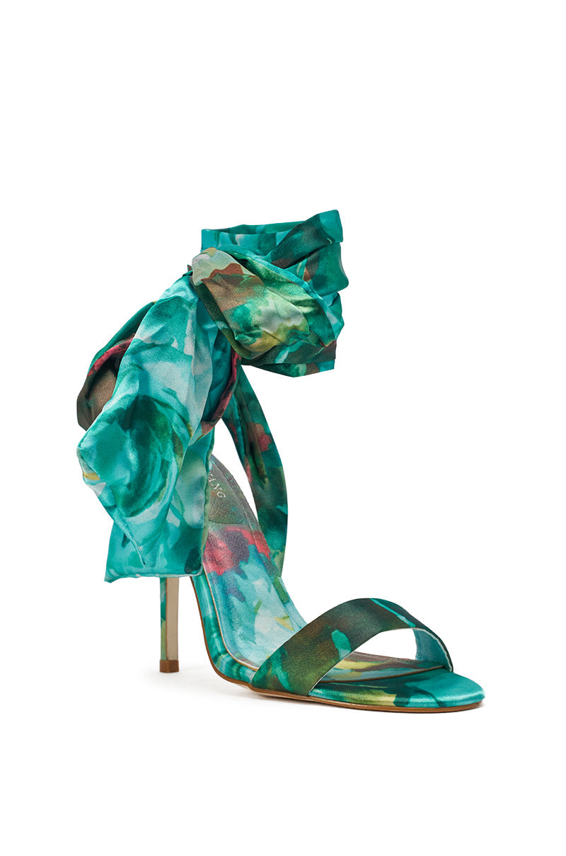 « Émeraude » — Sandales à Brides en Satin, Vert