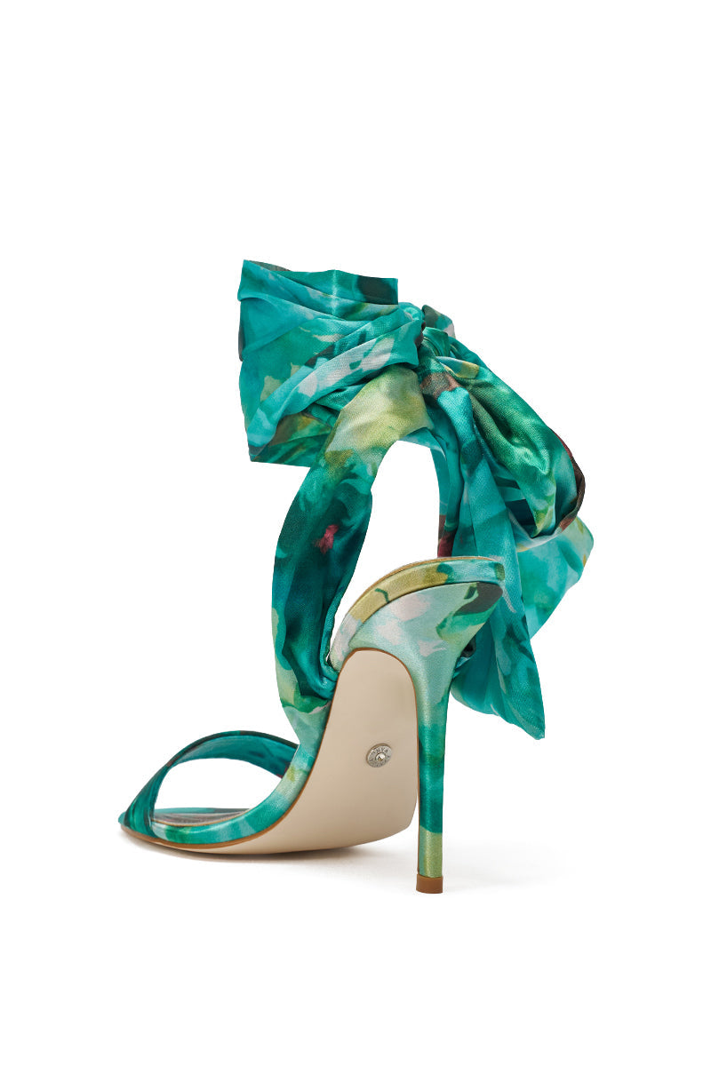 « Émeraude » — Sandales à Brides en Satin, Vert
