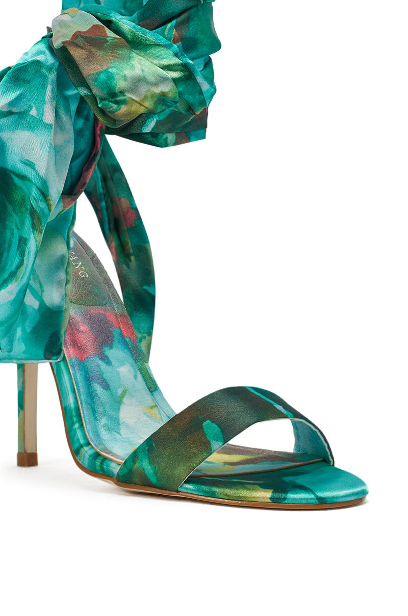 « Émeraude » — Sandales à Brides en Satin, Vert