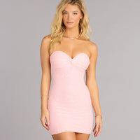 « Nuit de Cristal » — Robe Mini Bustier Perlée, Argent