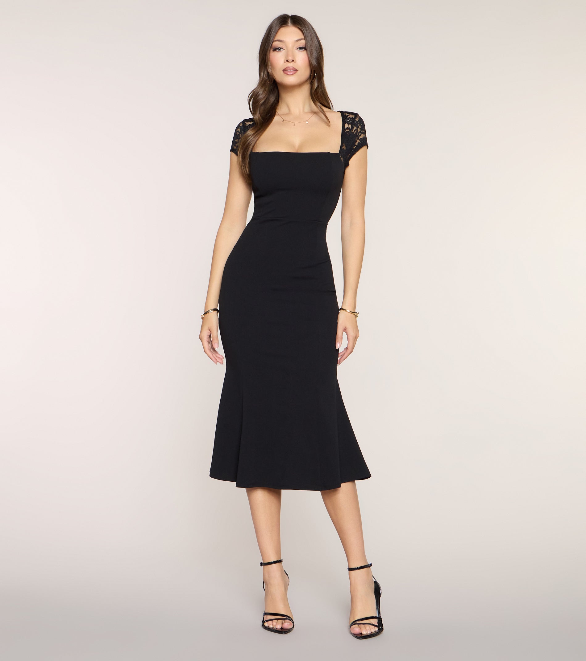 « Élégance Moderne » — Robe Midi en Crêpe, Blanc