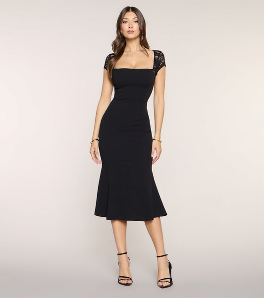 « Élégance Moderne » — Robe Midi en Crêpe, Blanc