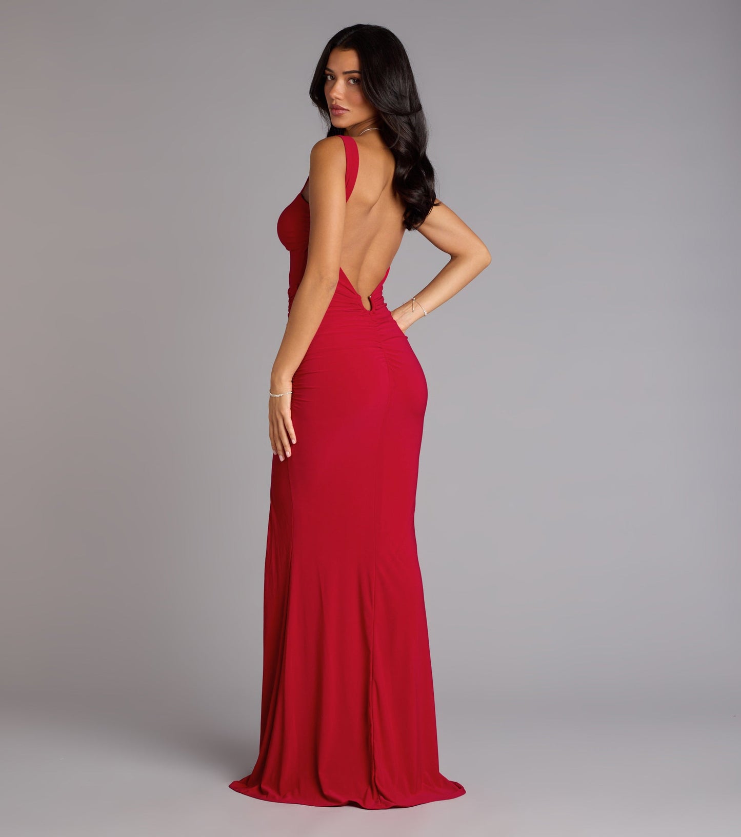 « Sirène Chocolat » — Robe Longue Dos Ouvert, Marron