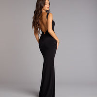 « Sirène Chocolat » — Robe Longue Dos Ouvert, Marron