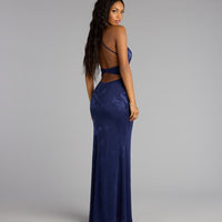 « Ondée Majestueuse » — Robe Longue Sirène, Bleu