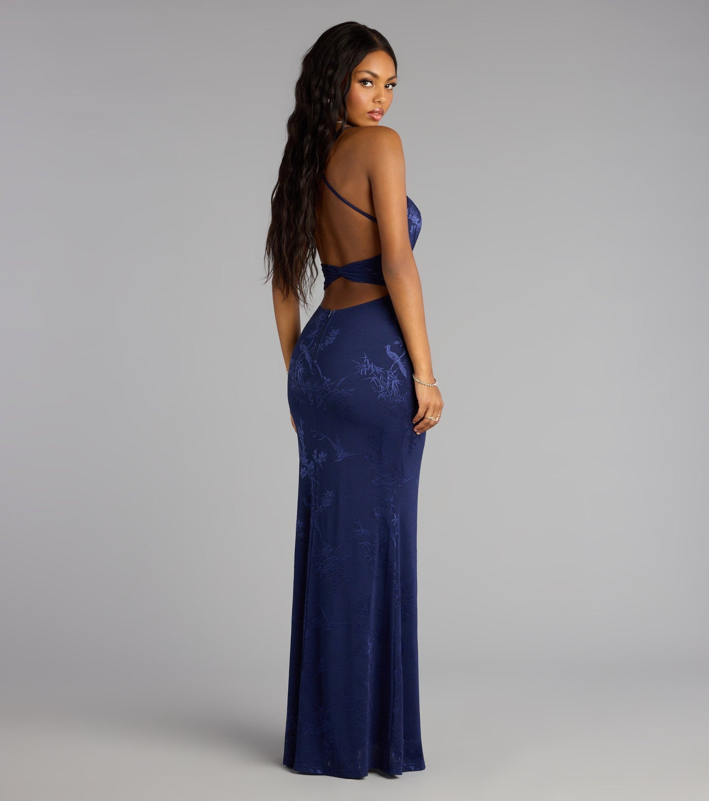 « Ondée Majestueuse » — Robe Longue Sirène, Bleu