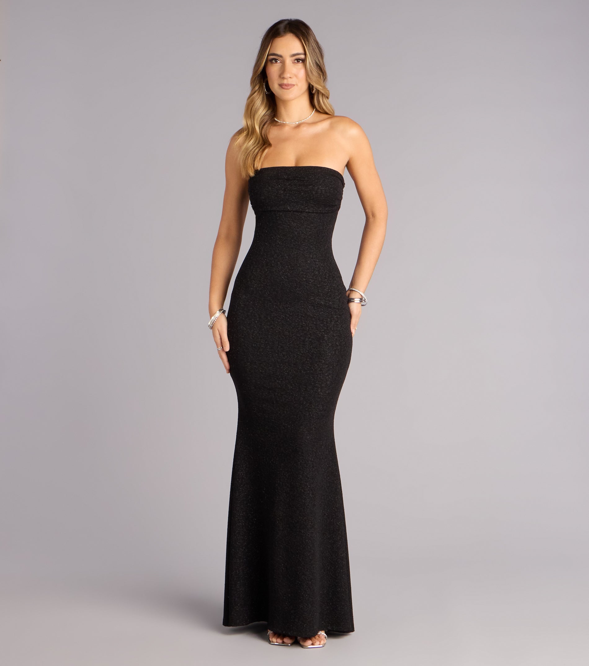 « Aurore Poudrée » — Robe Longue Sirène Scintillante, Rose