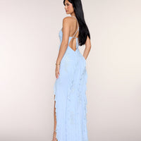 « Sirène Chocolat » — Robe Longue Dos Ouvert, Marron