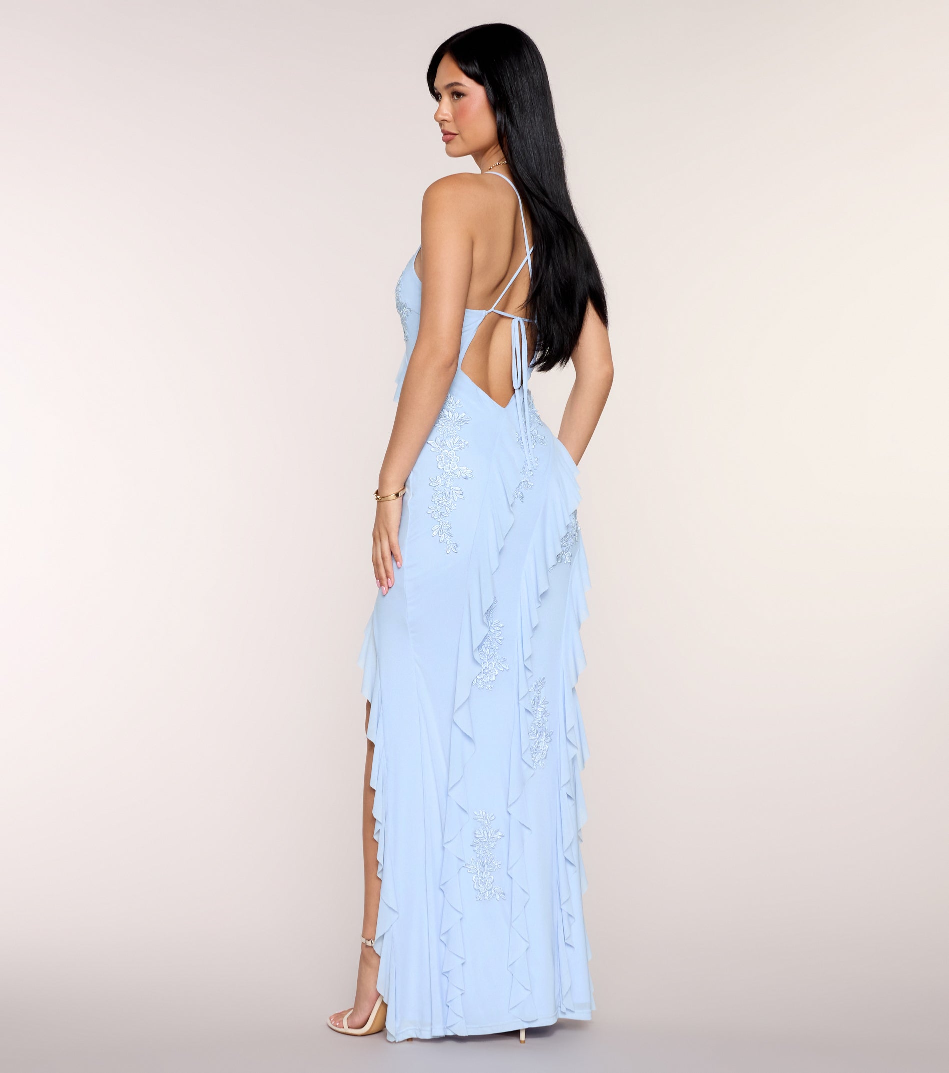 « Sirène Chocolat » — Robe Longue Dos Ouvert, Marron