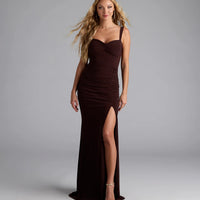 « Sirène Chocolat » — Robe Longue Dos Ouvert, Marron