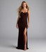 « Sirène Chocolat » — Robe Longue Dos Ouvert, Marron
