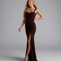 « Sirène Chocolat » — Robe Longue Dos Ouvert, Marron