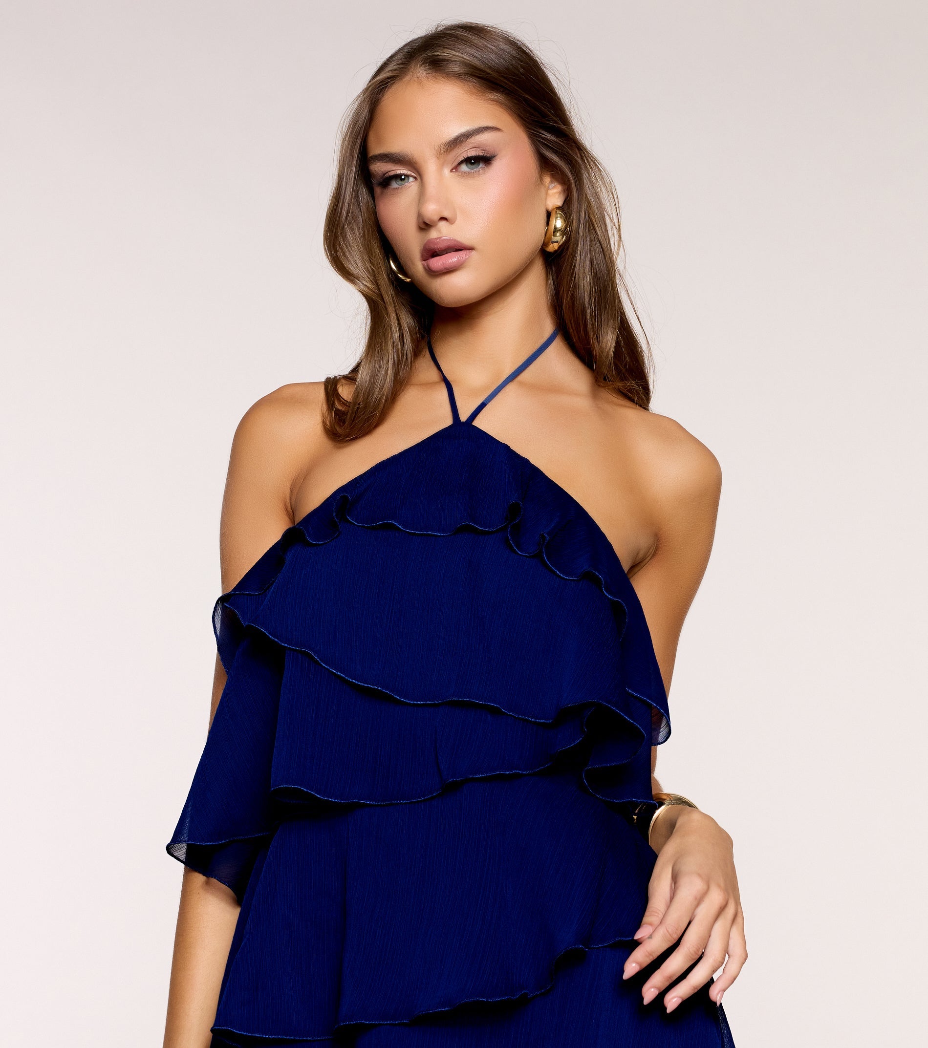 « Romance Rosée » — Robe Mini à Volants, Rose