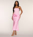 « Éclat Satiné » — Robe Midi Bustier Perlée, Ivoire