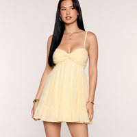 « Charme Léger » — Robe Mini Babydoll, Marron