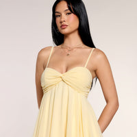 « Charme Léger » — Robe Mini Babydoll, Marron