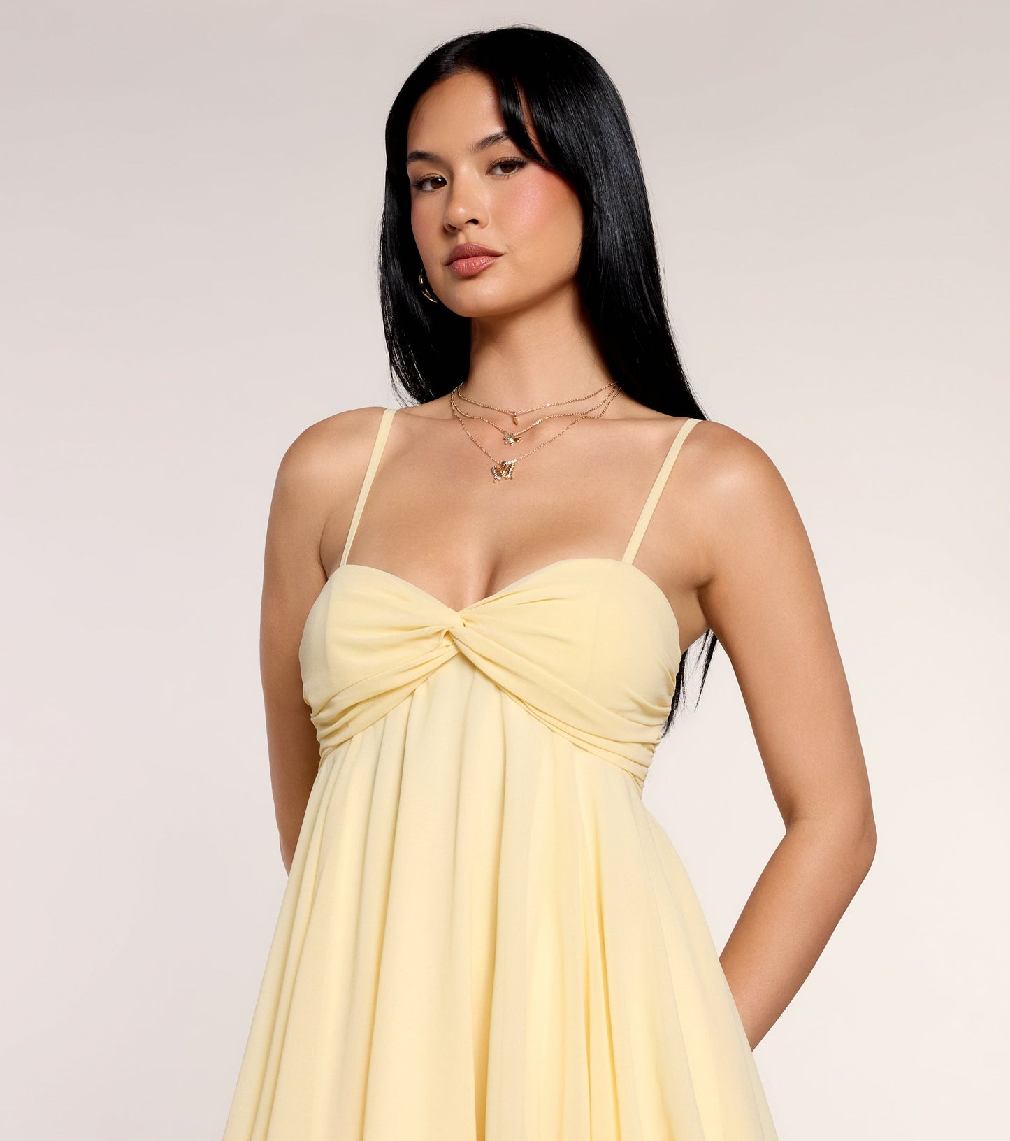 « Charme Léger » — Robe Mini Babydoll, Marron