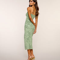 « Douce Obsession » — Robe Midi Bustier, Taupe