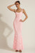 « Ivresse » — Robe Longue Corset Appliquée Sequins, Rose