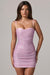 « Néréa » — Robe Mini Ruchée à Décolleté Découpé, Rose