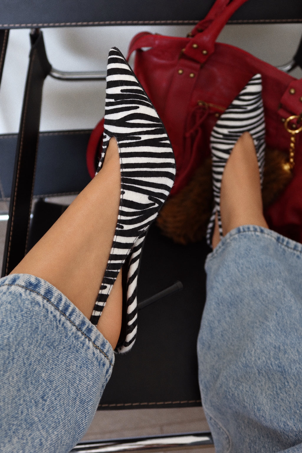 « Zèbre Chic » — Escarpins Slingback à Bout Pointu, Zèbre