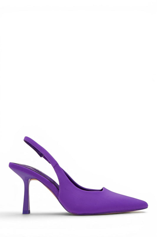 « Cariatide » — Escarpins Slingback, Violet