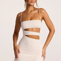« Azzurra » — Robe Mini Évasée Découpée, Ivoire