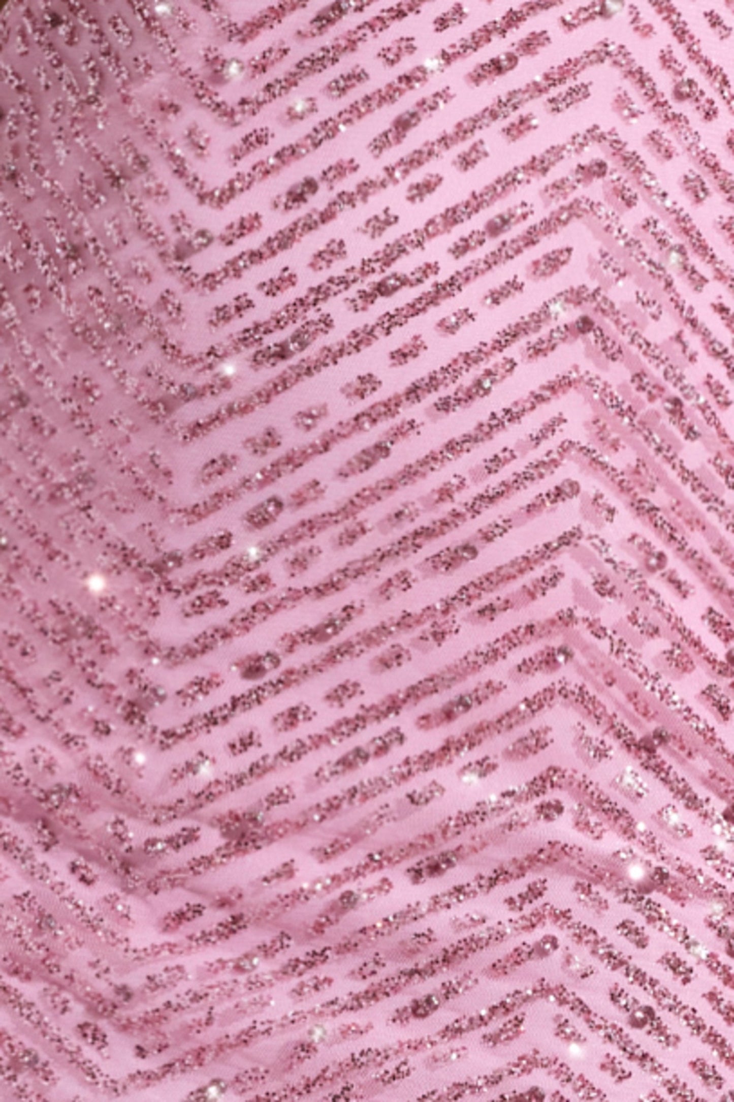 « Étoile Filante » — Robe Longue Strassée Col Cache-Cœur, Rose
