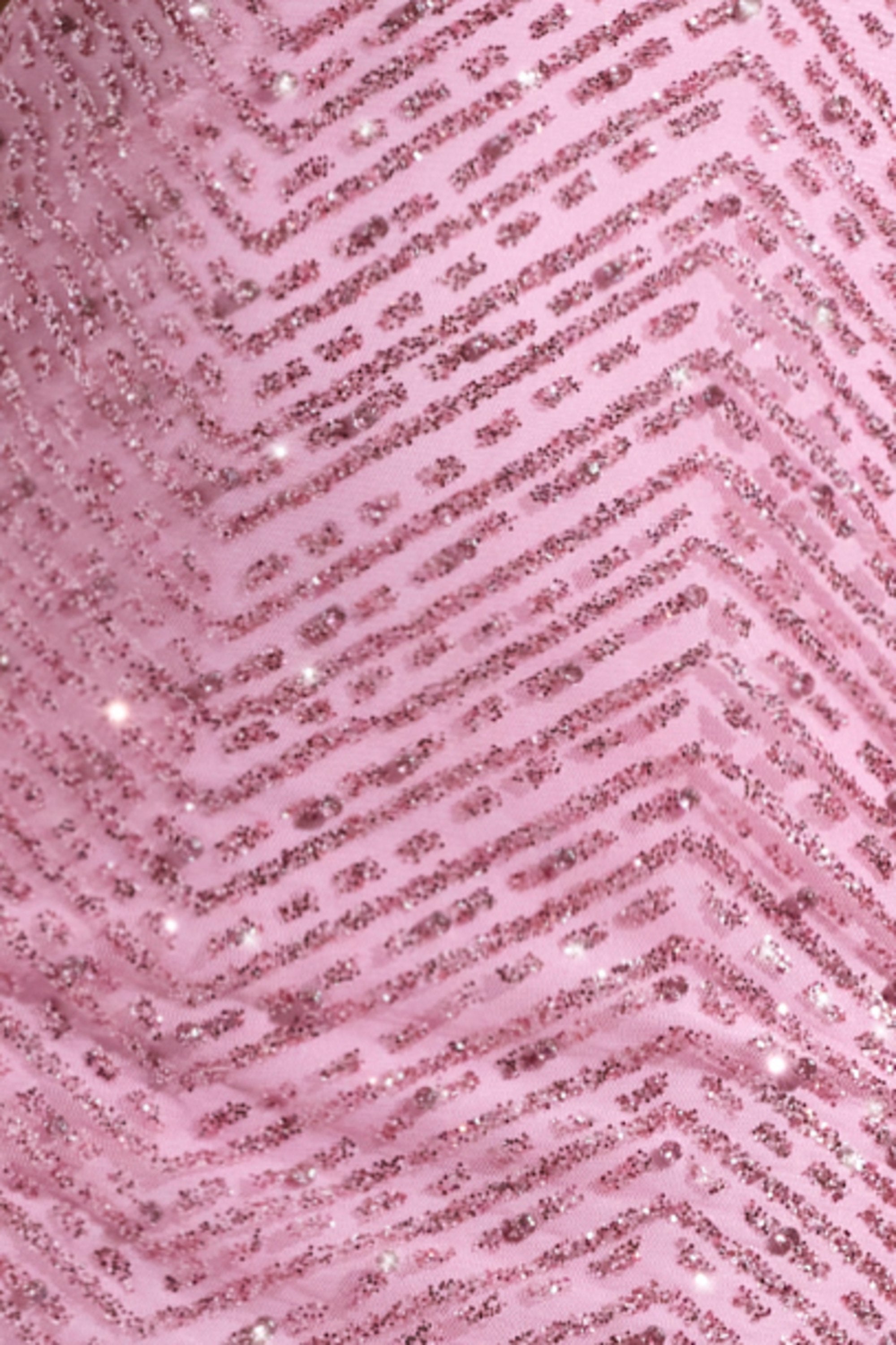 « Étoile Filante » — Robe Longue Strassée Col Cache-Cœur, Rose
