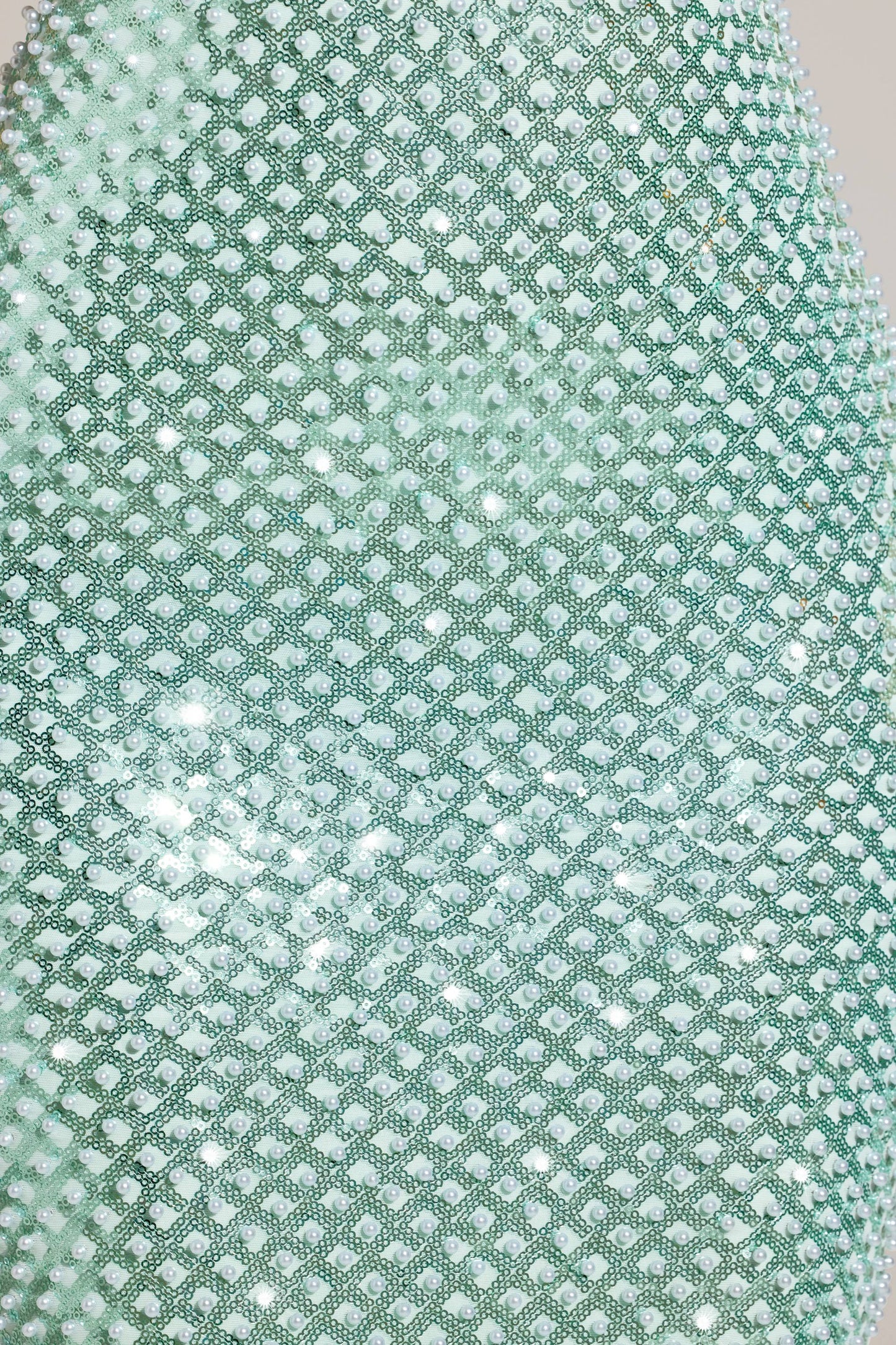 « Cascade » — Robe Longue Brodée Cache-Cœur, Bleu Aqua