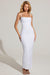« Cascade » — Robe Longue Brodée Cache-Cœur, Blanc