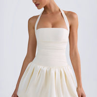 « Bulle » — Robe Mini Corset Lacée Bullée (+ short assorti), Ivoire