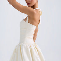 « Bulle » — Robe Mini Corset Lacée Bullée (+ short assorti), Ivoire