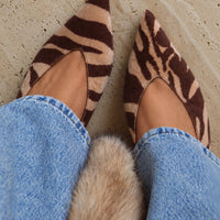 « Mirage Fauve » — Escarpins Slingback à Bout Pointu, Tigre Marron