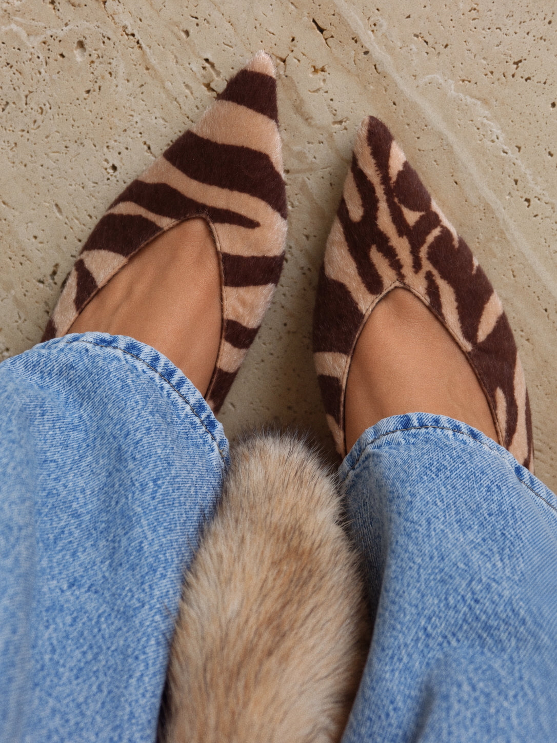 « Mirage Fauve » — Escarpins Slingback à Bout Pointu, Tigre Marron