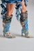 « Aquarelle » — Bottes à talon stiletto, Denim