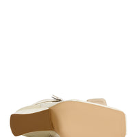 « Ivoire » — Bottines à Talon Bloc, Blanc Cassé