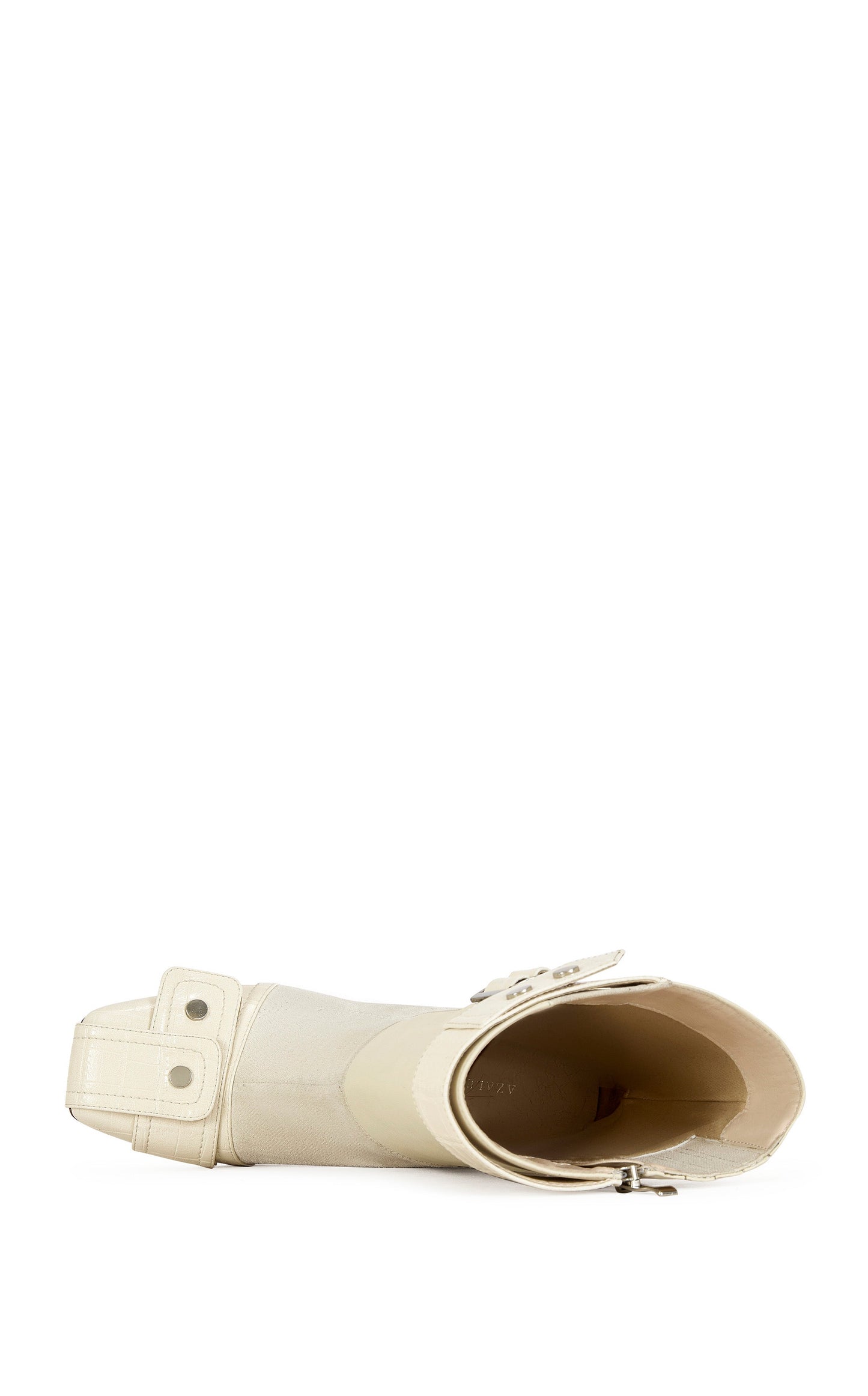 « Ivoire » — Bottines à Talon Bloc, Blanc Cassé