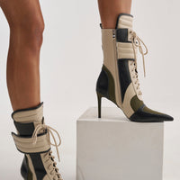 « Volute » — Bottines à talon bloc, Olive