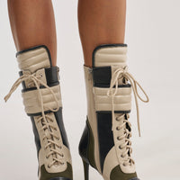 « Volute » — Bottines à talon bloc, Olive