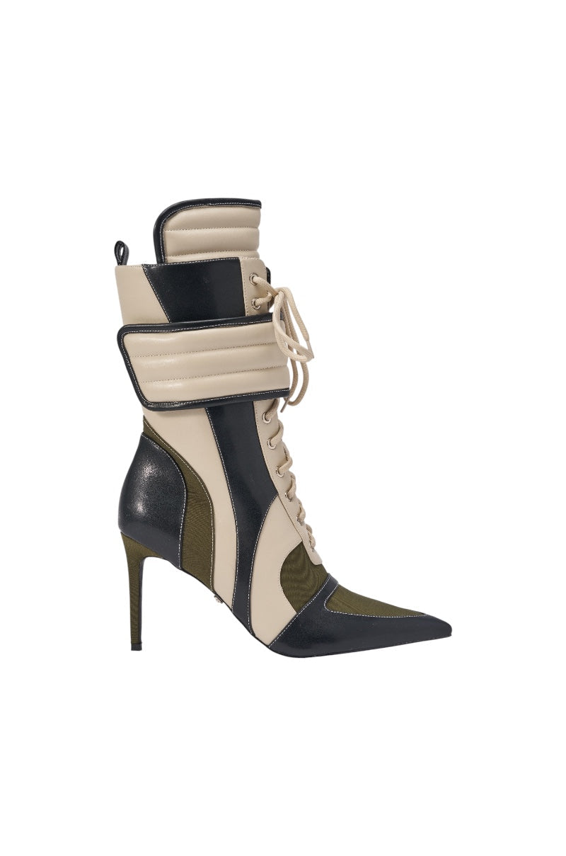 « Volute » — Bottines à talon bloc, Olive