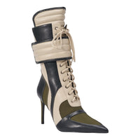 « Volute » — Bottines à talon bloc, Olive