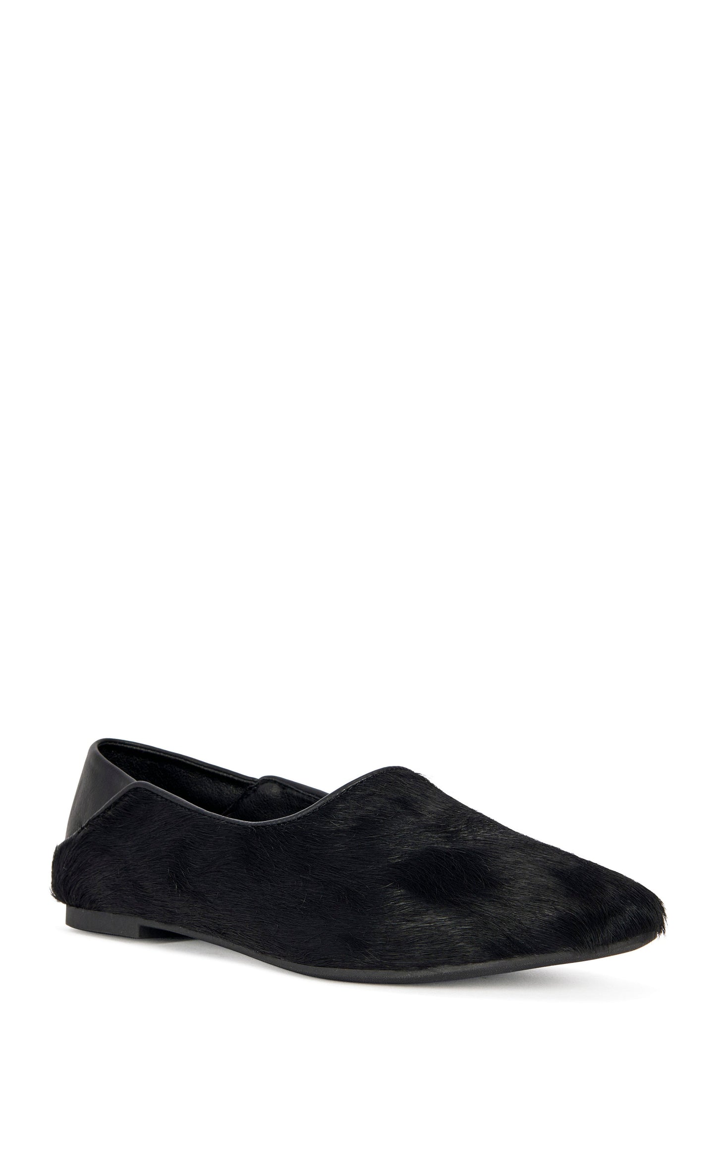 « Velours » — Ballerines en Cuir Texturé, Noir